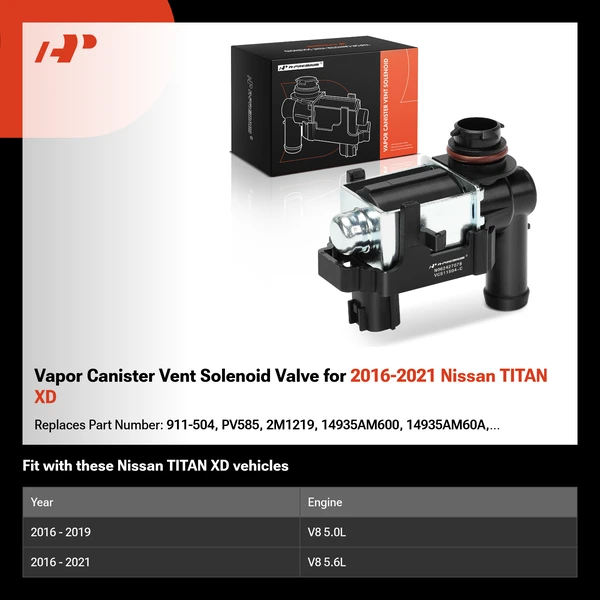Vapor Canister Vent Solenoid Valve for 2016-2021 Nissan TITAN XD