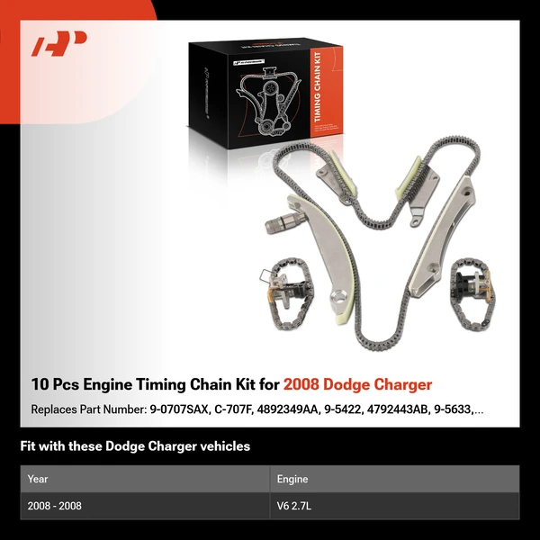 10 Pcs Engine Timing Chain Kit for 2008 Dodge Charger