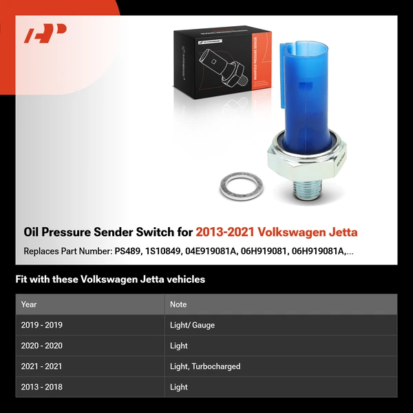 Oil Pressure Sender Switch for 2013-2021 Volkswagen Jetta