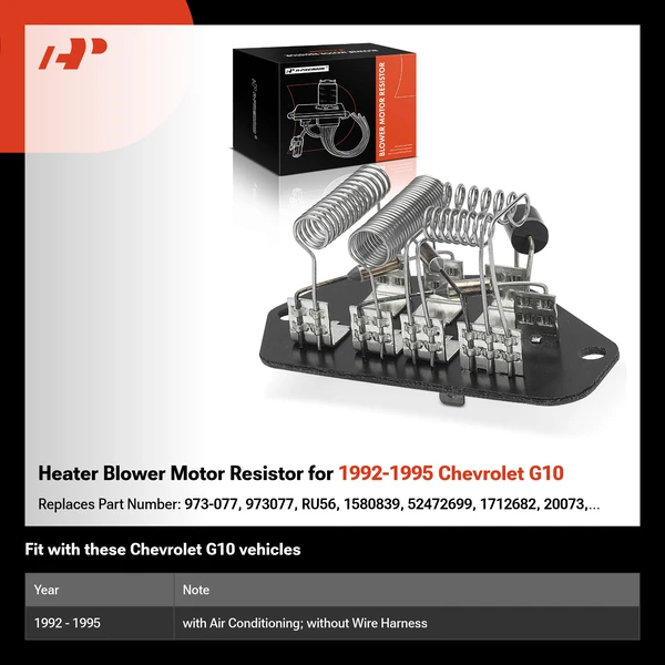 Heater Blower Motor Resistor for 1992-1995 Chevrolet G10