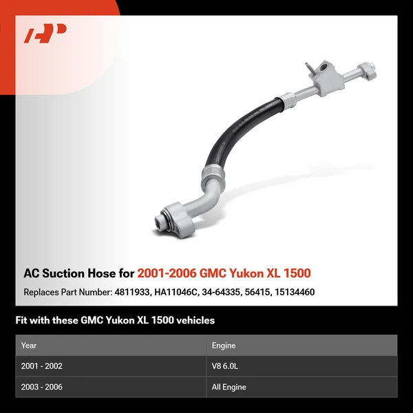AC Suction Hose for 2001-2006 GMC Yukon XL 1500