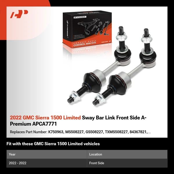 2022 GMC Sierra 1500 Limited Sway Bar Link Front Side A-Premium APCA7771