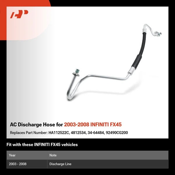 AC Discharge Hose for 2003-2008 INFINITI FX45