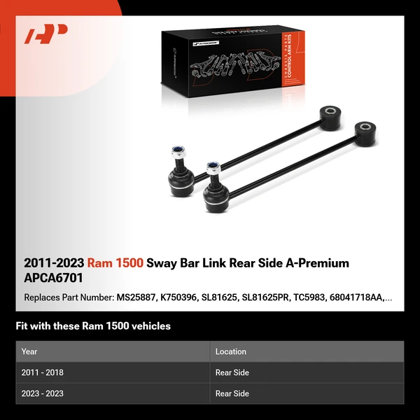2011-2023 Ram 1500 Sway Bar Link Rear Side A-Premium APCA6701