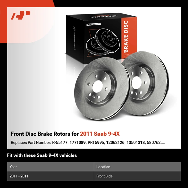 Front Disc Brake Rotors for 2011 Saab 9-4X