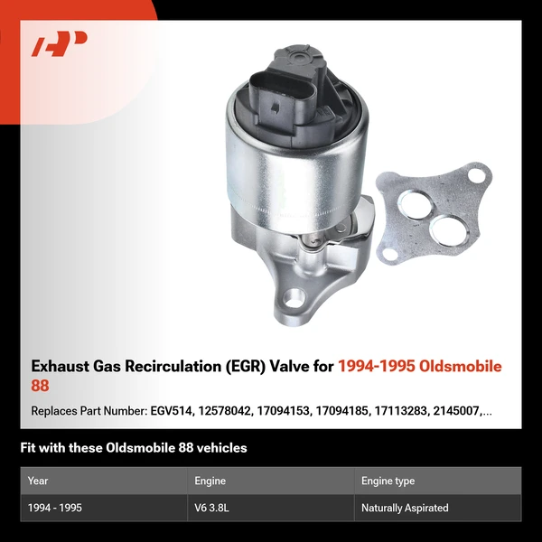 Exhaust Gas Recirculation (EGR) Valve for 1994-1995 Oldsmobile 88