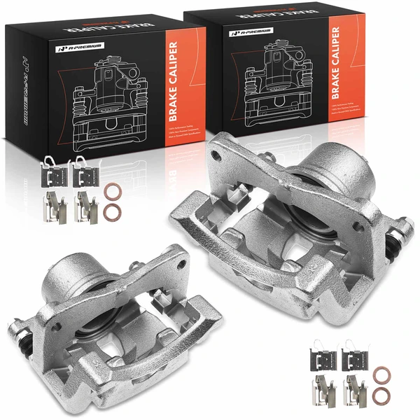 2012-2018 Toyota Yaris 2-Pc Brake Caliper Front Driver & Passenger 1-Piston A-Premium APBC2229