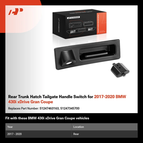 Rear Trunk Hatch Tailgate Handle Switch for 2017-2020 BMW 430i xDrive Gran Coupe