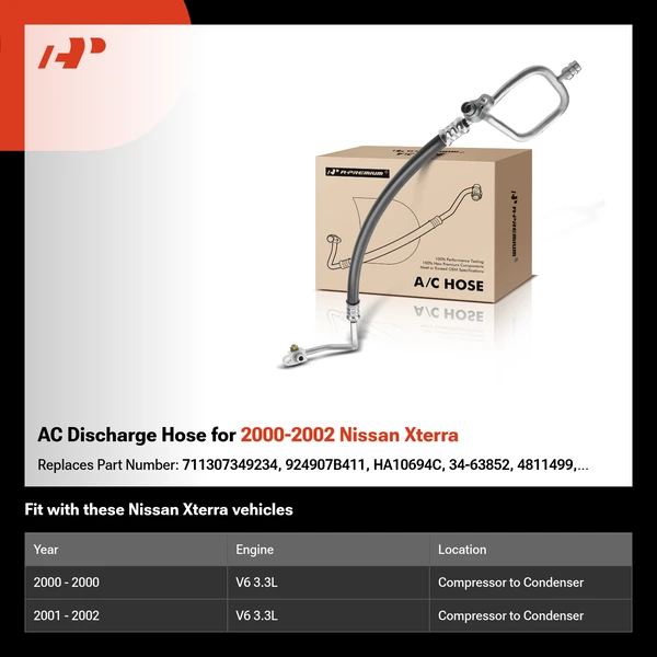 AC Discharge Hose for 2000-2002 Nissan Xterra