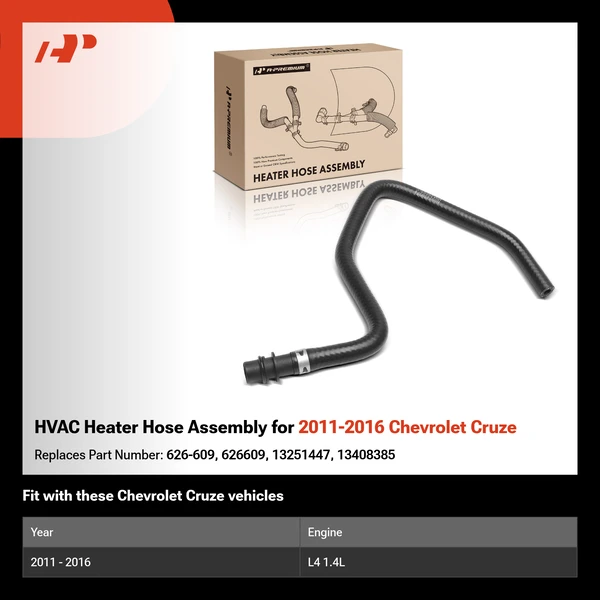 HVAC Heater Hose Assembly for 2011-2016 Chevrolet Cruze