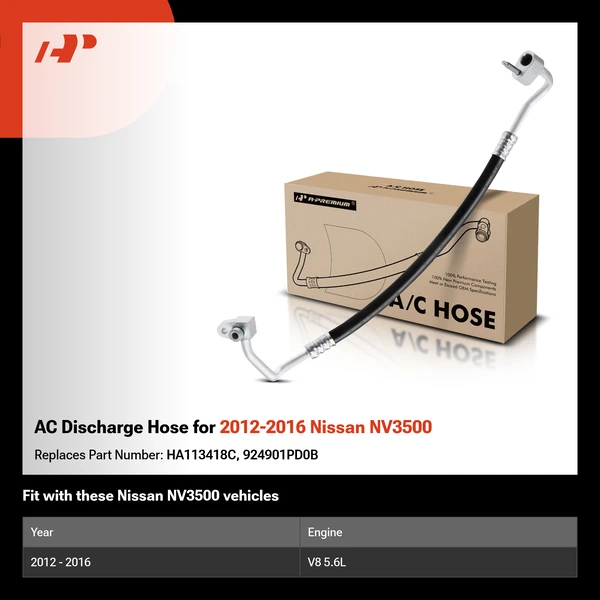 AC Discharge Hose for 2012-2016 Nissan NV3500