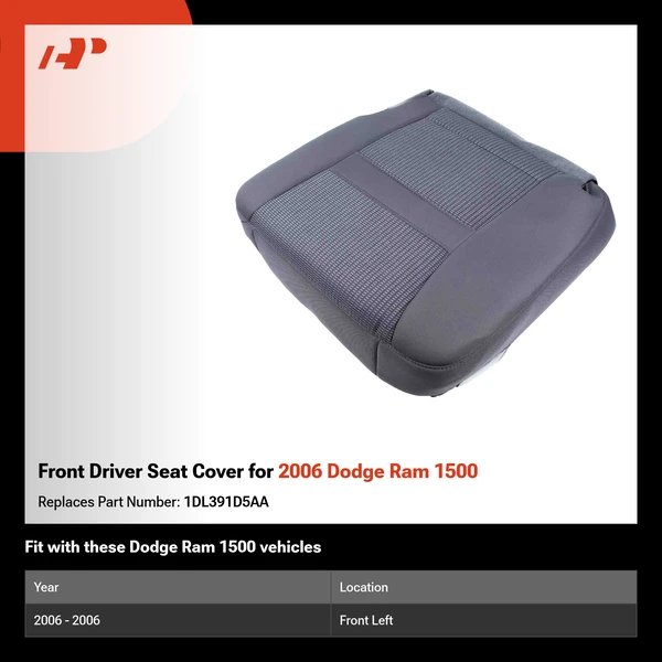 Front Driver Seat Cover for 2006 Dodge Ram 1500