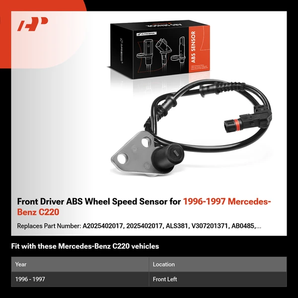 Front Driver ABS Wheel Speed Sensor for 1996-1997 Mercedes-Benz C220