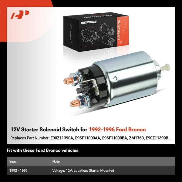 12V Starter Solenoid Switch for 1992-1996 Ford Bronco