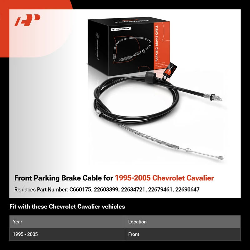 Front Parking Brake Cable for 1995-2005 Chevrolet Cavalier