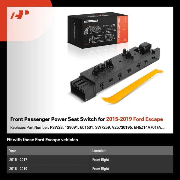 Front Passenger Power Seat Switch for 2015-2019 Ford Escape