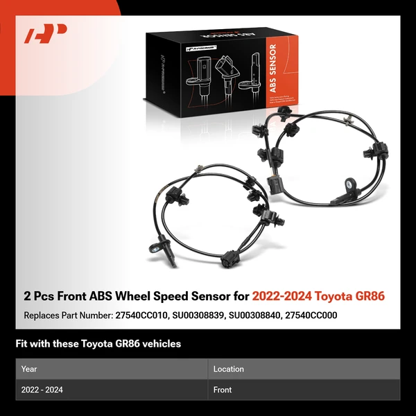 2 Pcs Front ABS Wheel Speed Sensor for 2022-2024 Toyota GR86