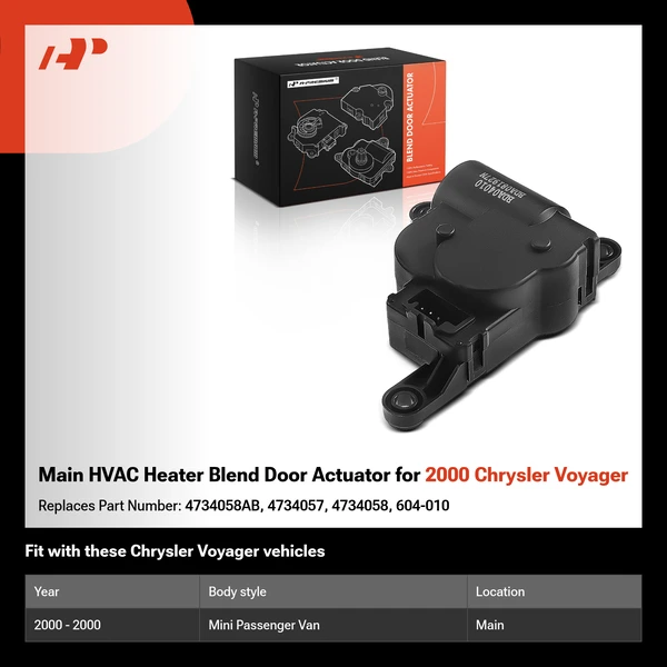 Main HVAC Heater Blend Door Actuator for 2000 Chrysler Voyager