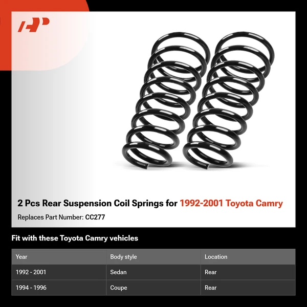 2 Pcs Rear Suspension Coil Springs for 1992-2001 Toyota Camry