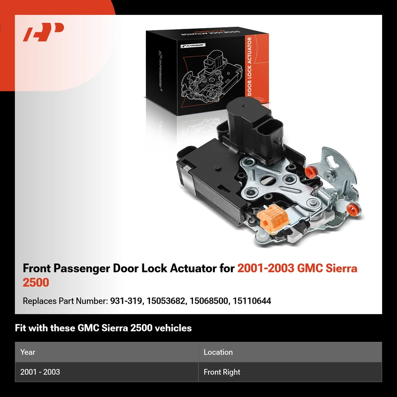 Front Passenger Door Lock Actuator for 2001-2003 GMC Sierra 2500