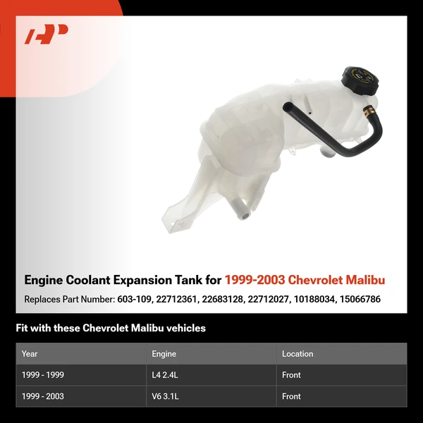 Engine Coolant Expansion Tank for 1999-2003 Chevrolet Malibu