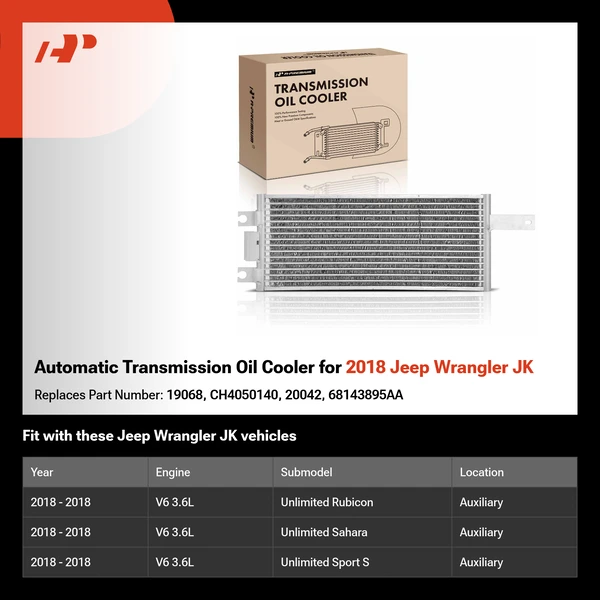 Automatic Transmission Oil Cooler for 2018 Jeep Wrangler JK