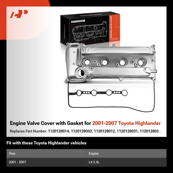 Engine Valve Cover with Gasket for 2001-2007 Toyota Highlander
