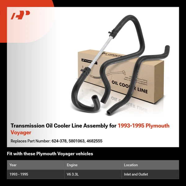Transmission Oil Cooler Line Assembly for 1993-1995 Plymouth Voyager