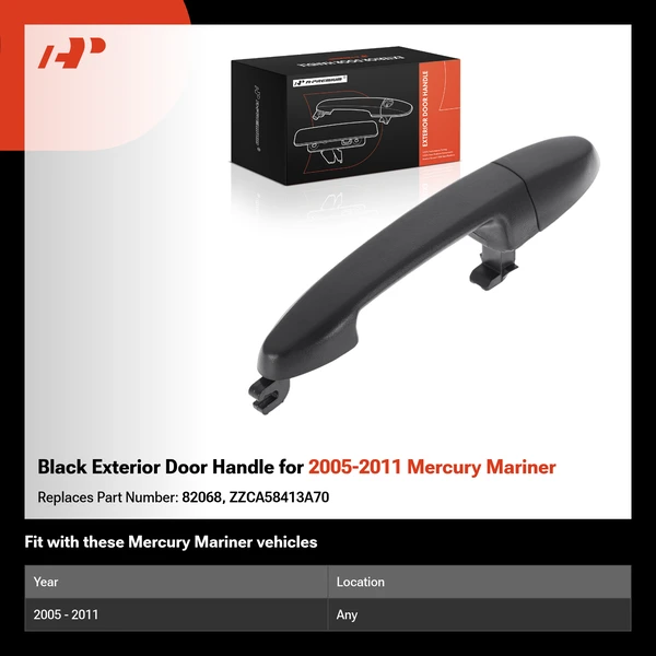 Black Exterior Door Handle for 2005-2011 Mercury Mariner