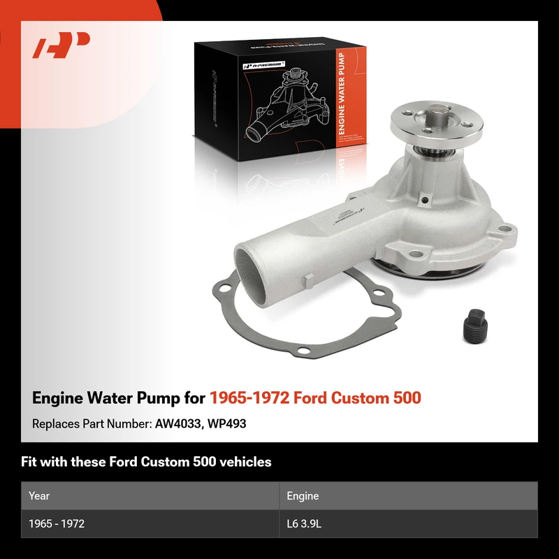 Engine Water Pump for 1965-1972 Ford Custom 500