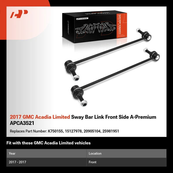 2017 GMC Acadia Limited Sway Bar Link Front Side A-Premium APCA3521
