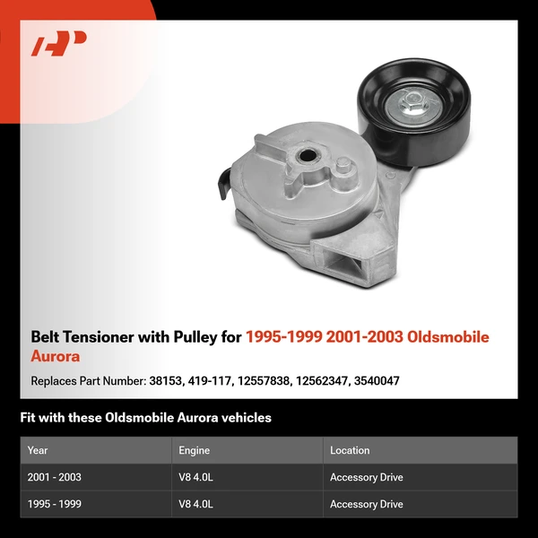 Belt Tensioner with Pulley for 1995-1999 2001-2003 Oldsmobile Aurora
