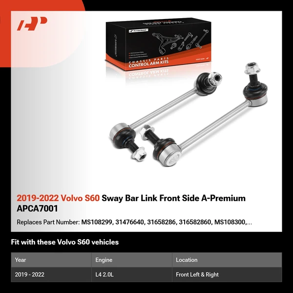 2019-2022 Volvo S60 Sway Bar Link Front Side A-Premium APCA7001