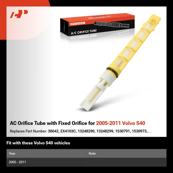 AC Orifice Tube with Fixed Orifice for 2005-2011 Volvo S40