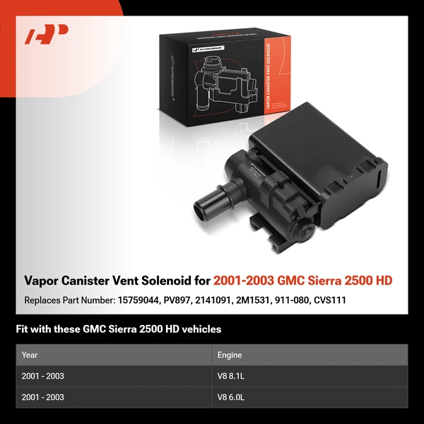 Vapor Canister Vent Solenoid for 2001-2003 GMC Sierra 2500 HD