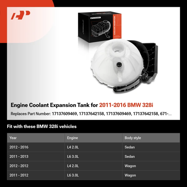 Engine Coolant Expansion Tank for 2011-2016 BMW 328i