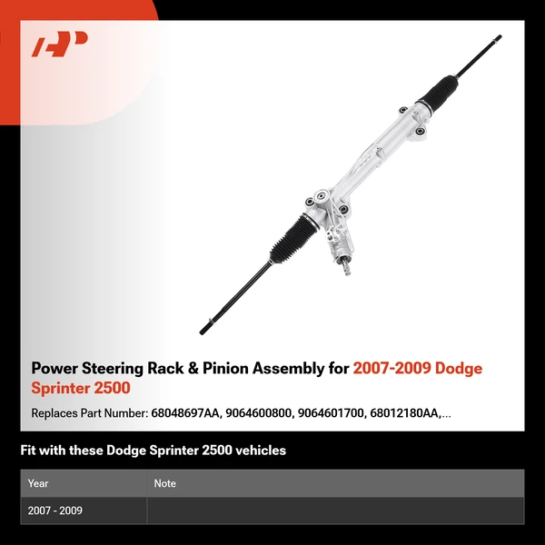 Power Steering Rack & Pinion Assembly for 2007-2009 Dodge Sprinter 2500