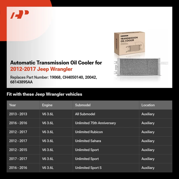 Automatic Transmission Oil Cooler for 2012-2017 Jeep Wrangler