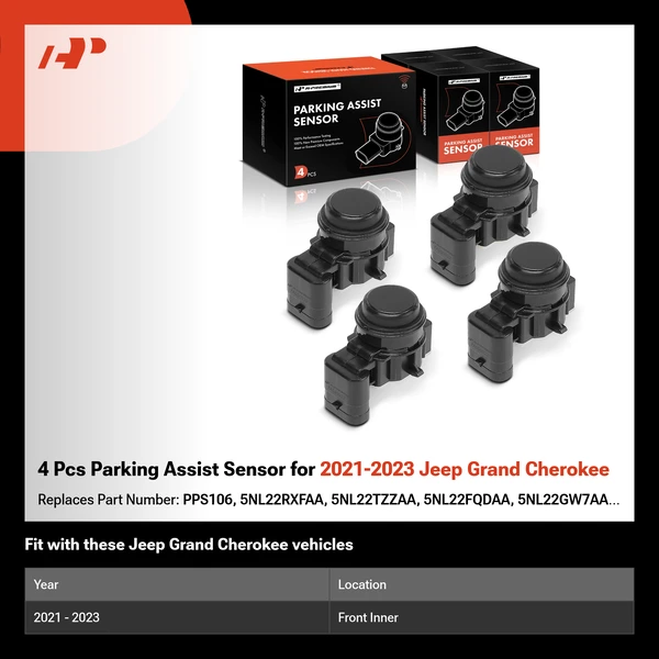 4 Pcs Parking Assist Sensor for 2021-2023 Jeep Grand Cherokee