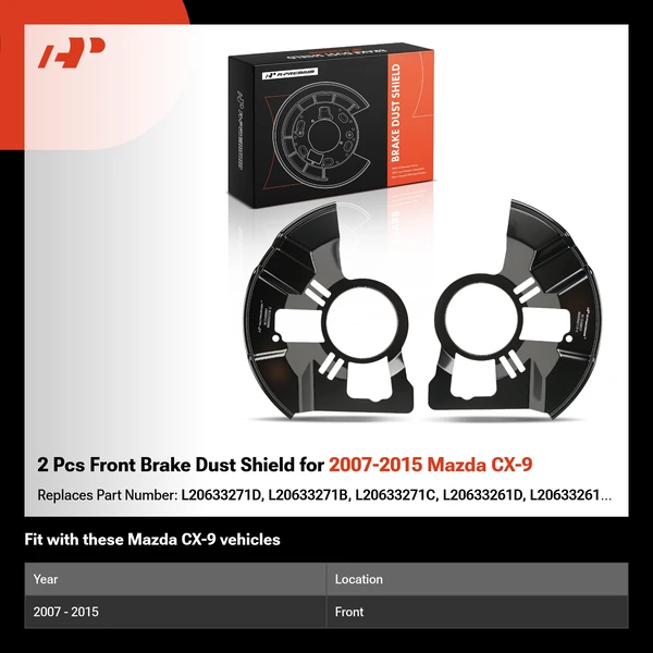 2 Pcs Front Brake Dust Shield for 2007-2015 Mazda CX-9