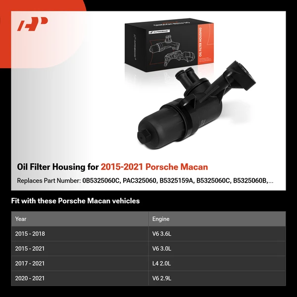 Oil Filter Housing for 2015-2021 Porsche Macan