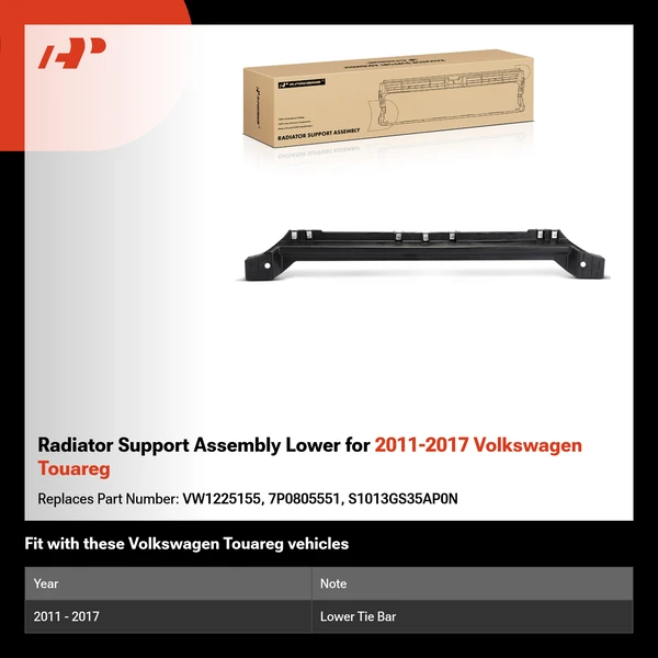 Radiator Support Assembly Lower for 2011-2017 Volkswagen Touareg
