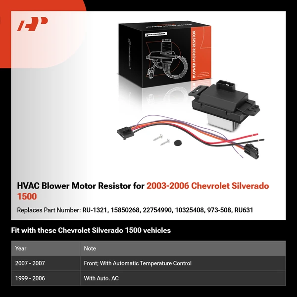 HVAC Blower Motor Resistor for 2003-2006 Chevrolet Silverado 1500