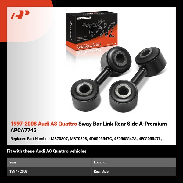 1997-2008 Audi A8 Quattro Sway Bar Link Rear Side A-Premium APCA7745