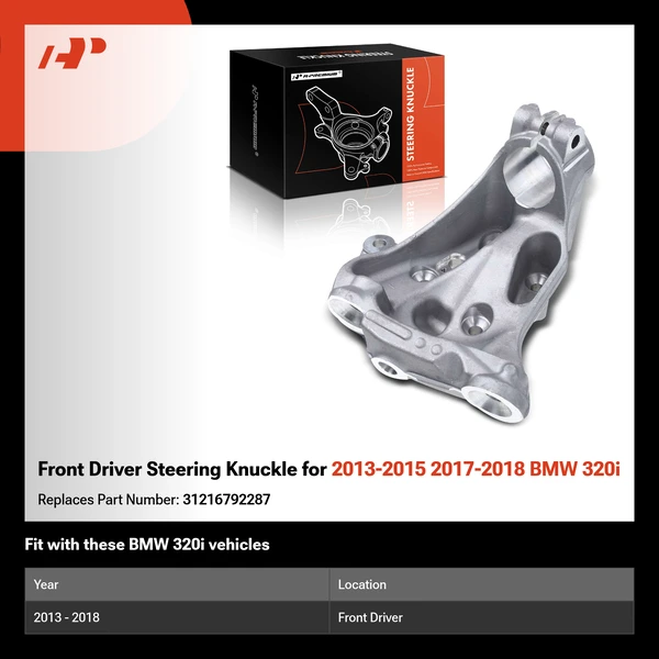 Front Driver Steering Knuckle for 2013-2015 2017-2018 BMW 320i