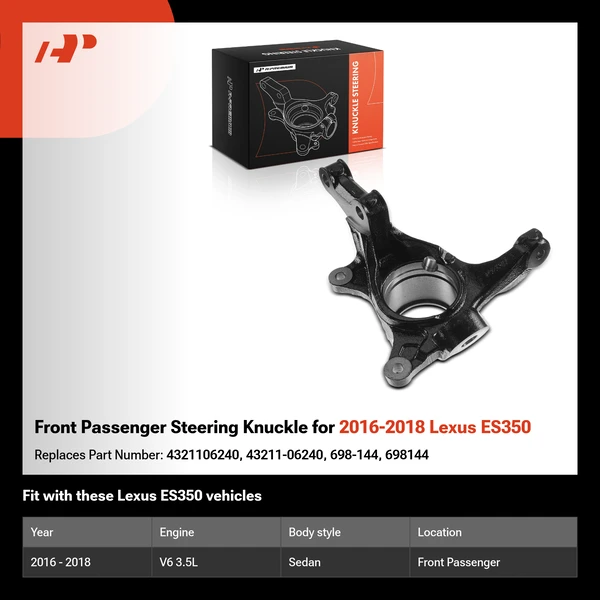 Front Passenger Steering Knuckle for 2016-2018 Lexus ES350