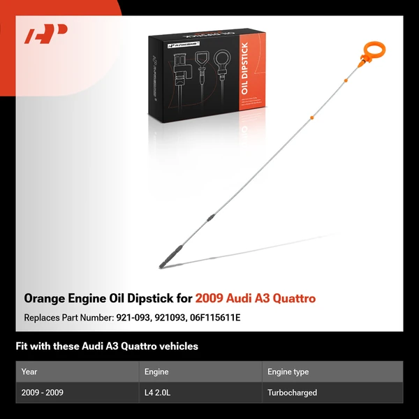 Orange Engine Oil Dipstick for 2009 Audi A3 Quattro