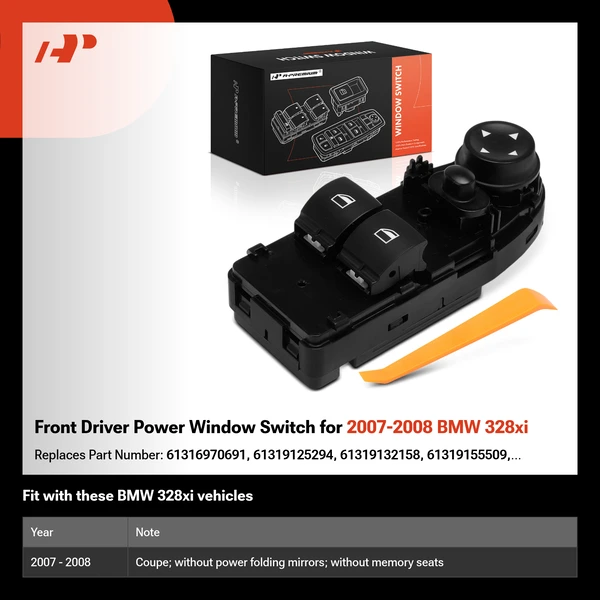 Front Driver Power Window Switch for 2007-2008 BMW 328xi