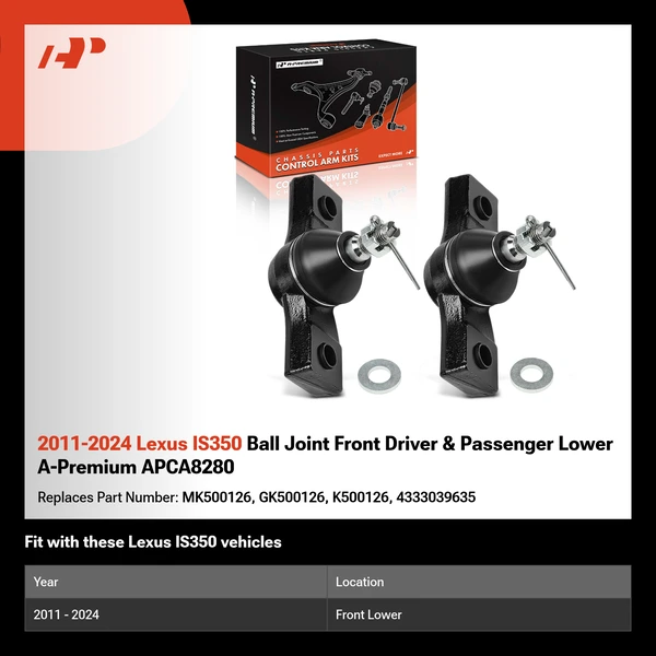 2011-2024 Lexus IS350 Ball Joint Front Driver & Passenger Lower A-Premium APCA8280