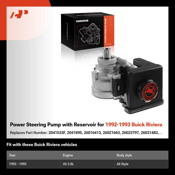 Power Steering Pump with Reservoir for 1992-1993 Buick Riviera
